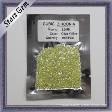 Olive Yellow Color Round Shape Cubic Zirconia for Jewelry